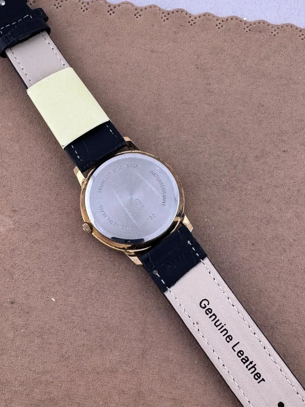 Vintage Jules Jurgensen Moon Phase Watch Day & Date 9 inch Black Leather Strap